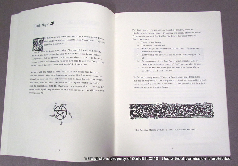 A DIANIC BOOK OF SHADOWS by MARION WEINSTEIN 1980 PB 1ST ED WICCA